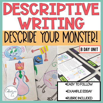 Preview of Descriptive Writing Unit | Monster Activities | Halloween Writing