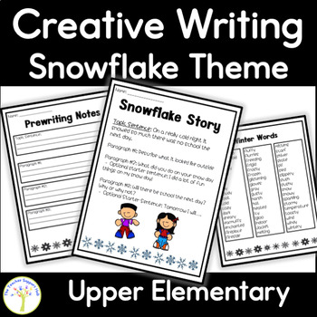 Preview of Descriptive Writing Winter Theme Digital | Upper Elementary