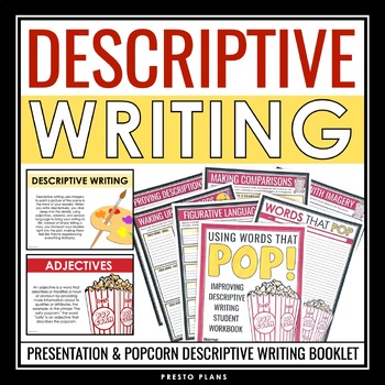 Preview of Descriptive Writing Activities - Imagery and Figurative Language Popcorn Writing