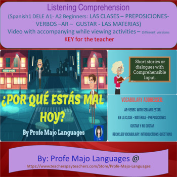 Preview of Descubre 1 L2: Las clases - YT video with Listening Comprehension Activities