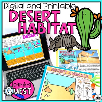 Preview of Desert Animal Habitat Independent Work - Print & Digital Activities