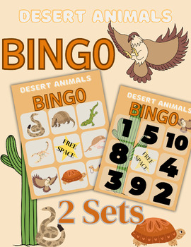 Preview of Desert Animal & Number Bingo