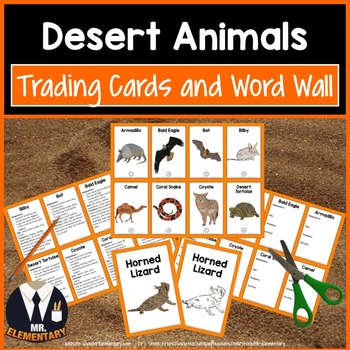 Preview of Desert Animals Trading Cards and Word Wall Posters