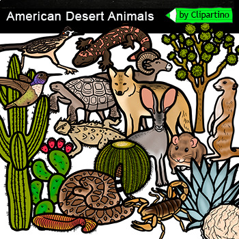 Preview of Desert Animals Clip Art Commercial use /American Desert Habitats Clip Art