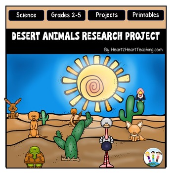 Preview of Desert Animals Habitat Research Report Mural Project and Rubric