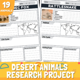 Desert Animals Research Activities Project Templates | Des