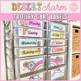 Desert Charm Classroom Rolling Trolley Cart Labels | Edita