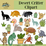 Desert Critters Clipart with Outlines [Jordy Mack Classroom]