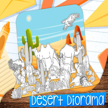 Preview of Desert 3D Diorama Science Project Pop Up Craft Activity