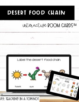Preview of Desert Food Chain BOOM CARDS: Digital Task Cards for Distance Learning