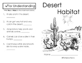 Desert Habitat Mini Book with a Check for Understanding