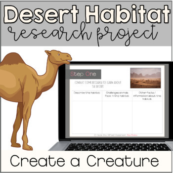 Preview of Desert Habitat and Animal Research Project + Create a Creature | No Prep