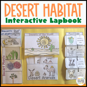 Desert Habitat and Animals Interactive Project by First Grade Centers and  More