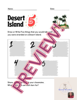 Preview of Desert Island- First Week of School Activity
