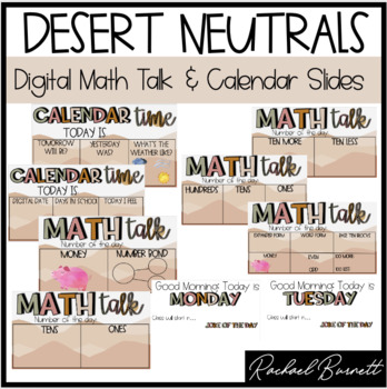 Preview of Desert Neutrals Collection: The One With The Digital Math Talk & Calendar Slides