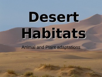 Desert Animal Adaptation Teaching Resources | TPT