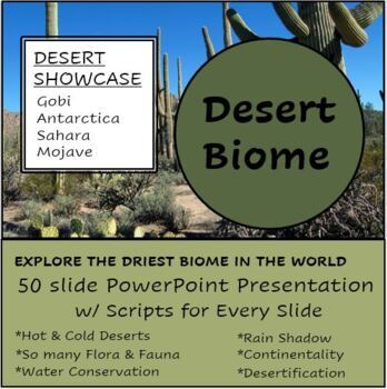 Preview of Desert PowerPoint Lesson w/ Script & Animations-Gobi, Sahara, Antarctic, Mojave
