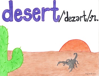 Preview of Desert Sand Cartoon--Printable Montessori Homograph Card