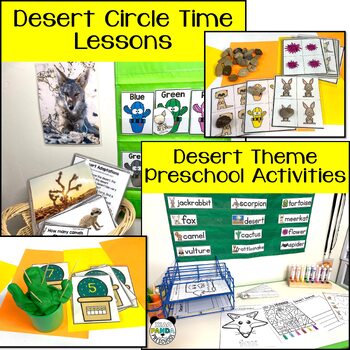 Preview of Desert Theme Circle Time, Math, Literacy Science Unit Materials for Preschool
