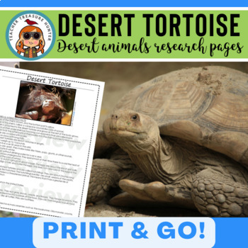 Preview of Desert Tortoise informational article | read and write about desert animals