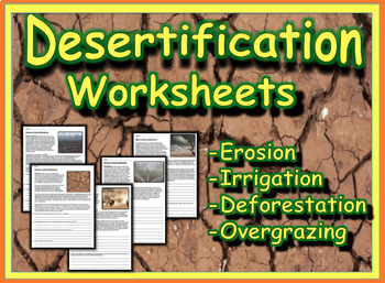 Preview of Desertification Worksheets (Deforestation, Erosion & Overgrazing)