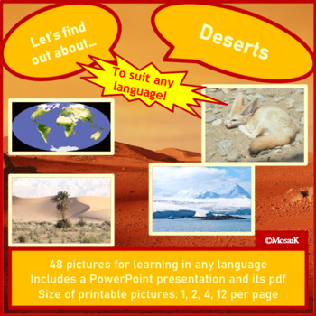 Preview of Deserts Picture cards Exploring