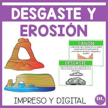 Preview of Desgaste y Erosión, Accidentes Geográficos y Fósiles| Weathering-Erosion Spanish
