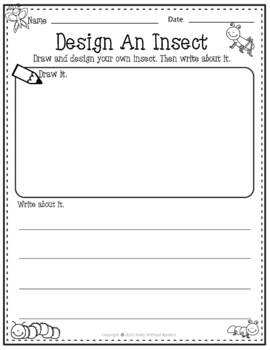 Design An Insect - A Writing Activity for Kindergarten and 1st Grade