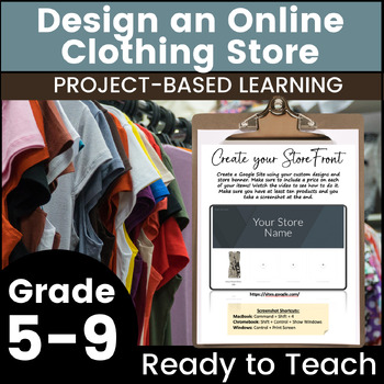 Preview of Design An Online Clothing Store Middle School Project Based Learning PBL