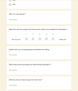 Preview of Design Challenge Group Self-Assessment