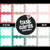 Watercolor Digital Task Card Templates, Background for Sli