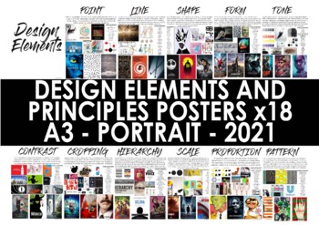 Preview of Design Elements and Principles Posters - A3 - Art Graphics Classroom (2021)