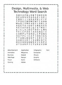 Preview of Design, Multimedia, Web Technology Word Search
