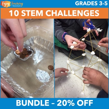 Preview of Engineering Design Process Worksheets for 10 Simple STEM Challenge Activities