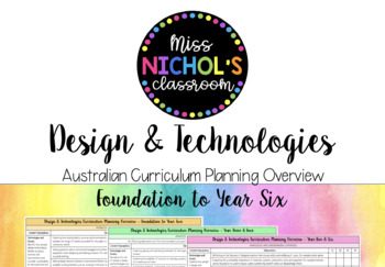 Preview of Design & Technologies Planning Overview Australian Curriculum Year F-6 BUNDLE
