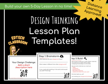 Preview of Design Thinking Lesson Plan Template | Distance Learning