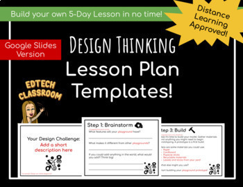 Preview of Design Thinking Lesson Plan Template | Distance Learning