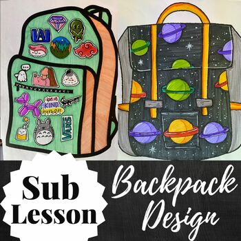 Preview of Design Your Own Backpack | Emergency Sub Art Lesson | Middle, High School Art