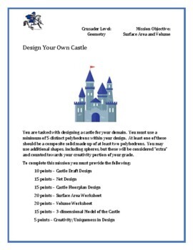 Preview of Design Your Own Castle Project - Geometry