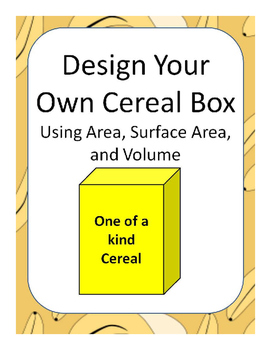 Preview of Design Your Own Cereal Box Using Area, Surface Area, and Volume