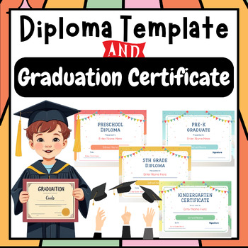 Preview of Design Your Own Diplomas :Editable Graduation Certificates for Every Grade