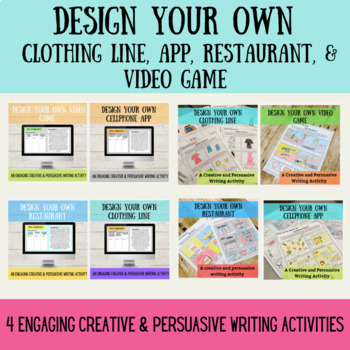 Preview of Design Your Own-Print & Digital-Creative & Persuasive Writing- 6th, 7th, 8th
