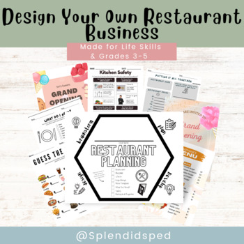 Preview of Design Your Own Restaurant: Life Skills Worksheets Project Based Learning
