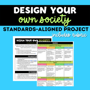 Preview of Design Your Own Society Standards-Based Project
