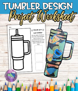 Preview of Design Your Own Tumbler |Elementary Art Sub Plan| Early Finisher | Brain Break