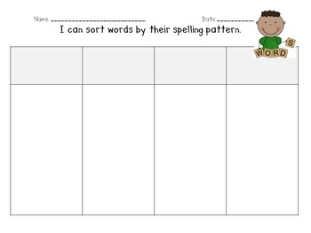 Design Your Own Word Sort Editable Template K 2 by Fantastic First Grade