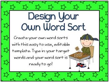 Preview of Design Your Own Word Sort - Editable Template K-2