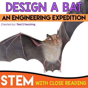 Preview of Design a Bat STEM Activities Halloween STEM Challenge with Close Reading