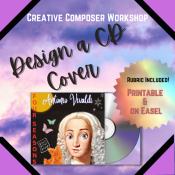 Preview of Design a CD Cover -- Music Lesson Project - Printable and Easel