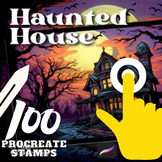 Design a Digital  haunted house procreate stamp | hallowee